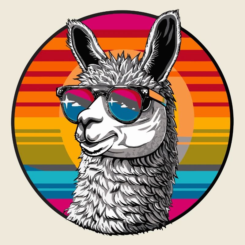 Lama Retro Sonnenuntergang