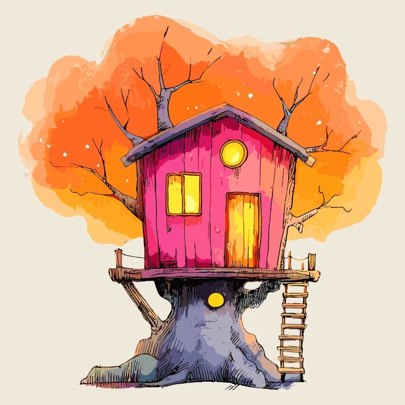 Pink Baumhaus Herbstzauber