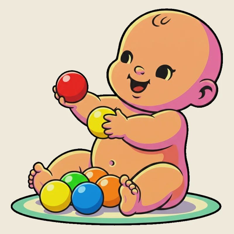 Bébé Joyeux avec des Balles Colorées