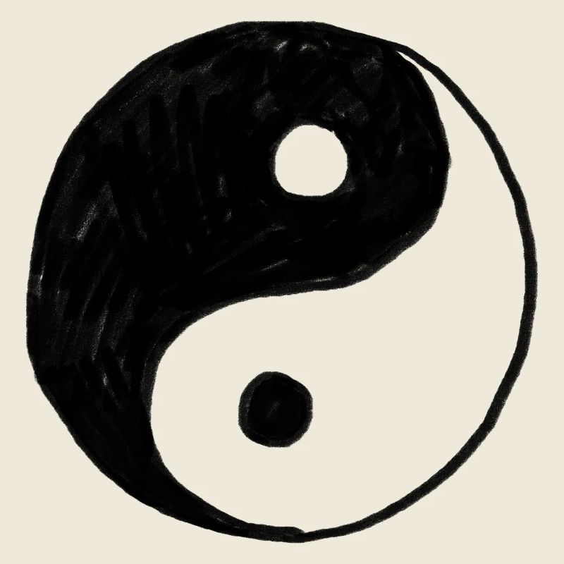 Yin Yang Symbol - Hand drawn Illustration