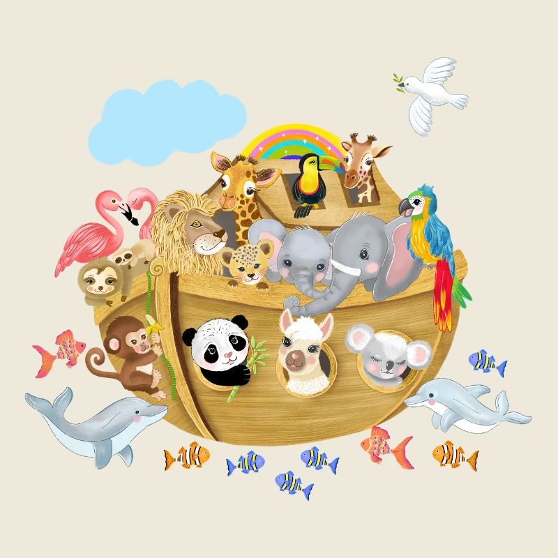 Noah's Ark with cute animals