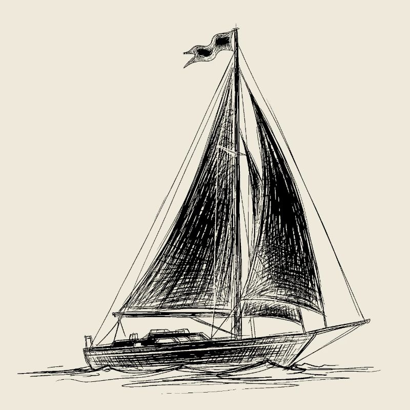 Sailboat Sketch – Hand Drawn Sailing Ship