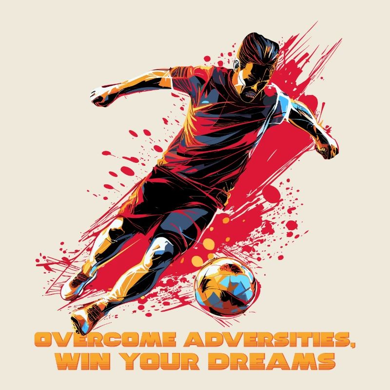 Ein Fußballer in dynamischer Action, moderner Pop-Art