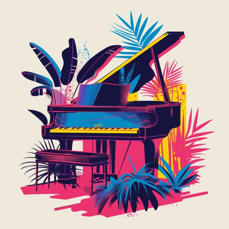 Plantes et musique - Impression de mode de haute qualité