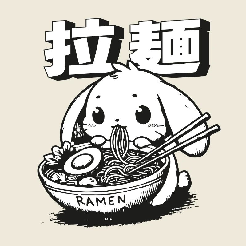 Cute Ramen Bunny Merch
