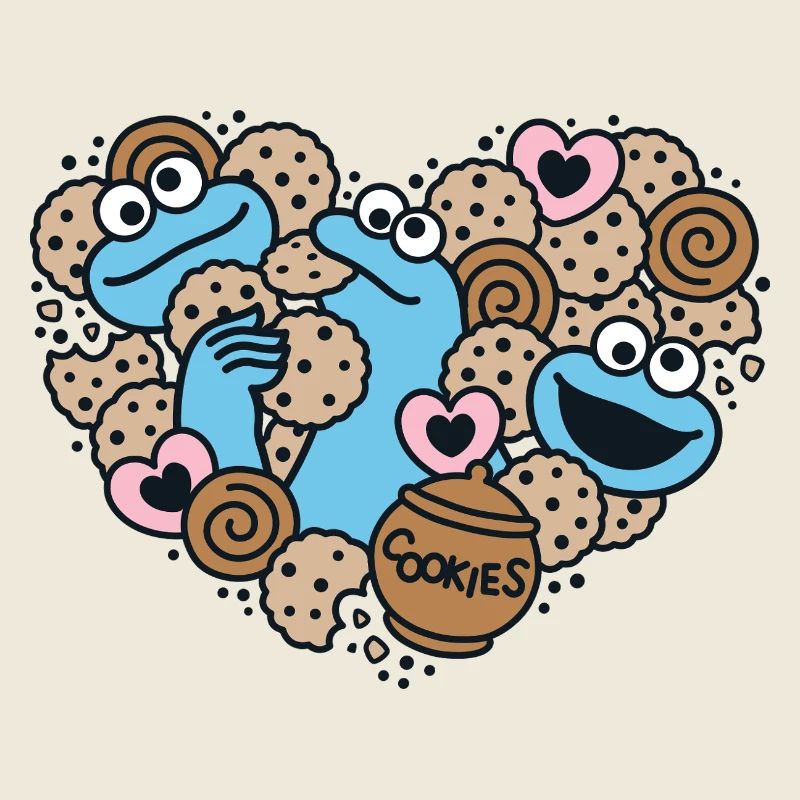 Sesame Street Design Cœur Avec Le Macaron