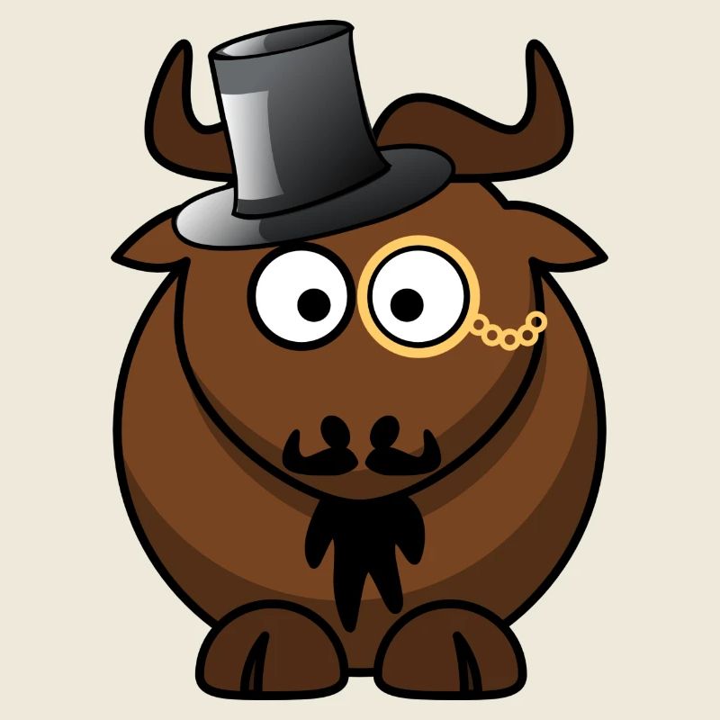 Caricature de buffle avec monocle