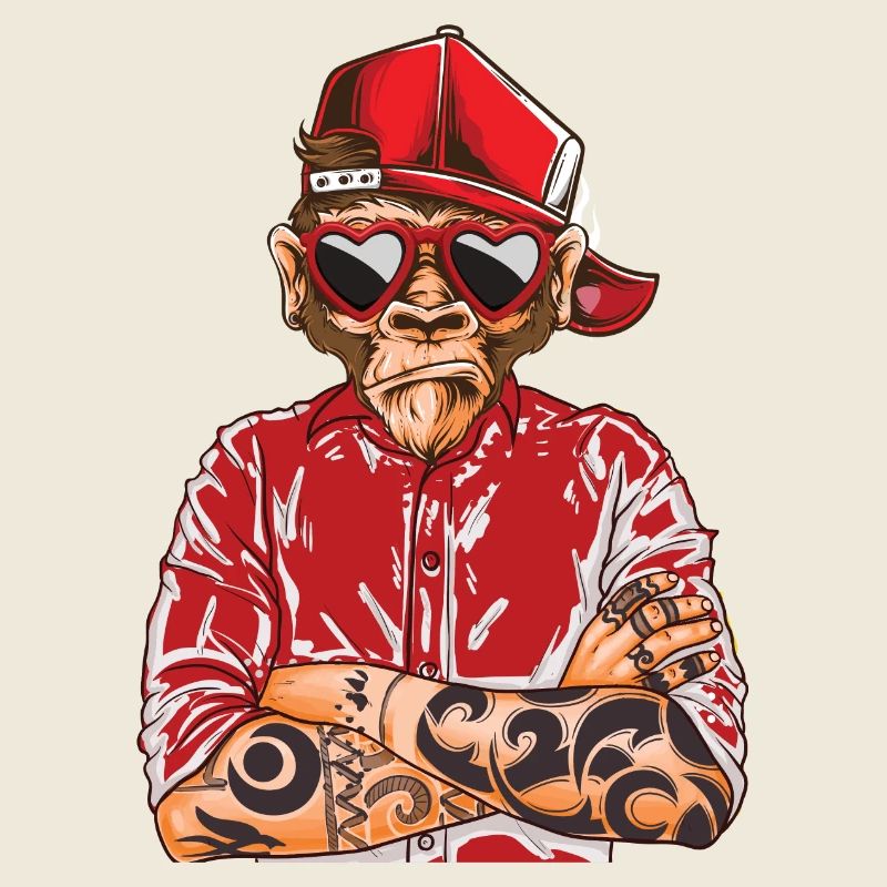 Tattoo Affe Monkey Körperkunst Streetstyle Tattoo