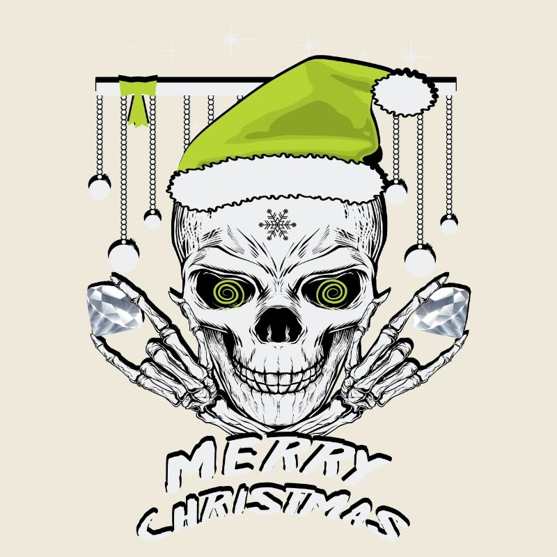 Crâne de Noël vert