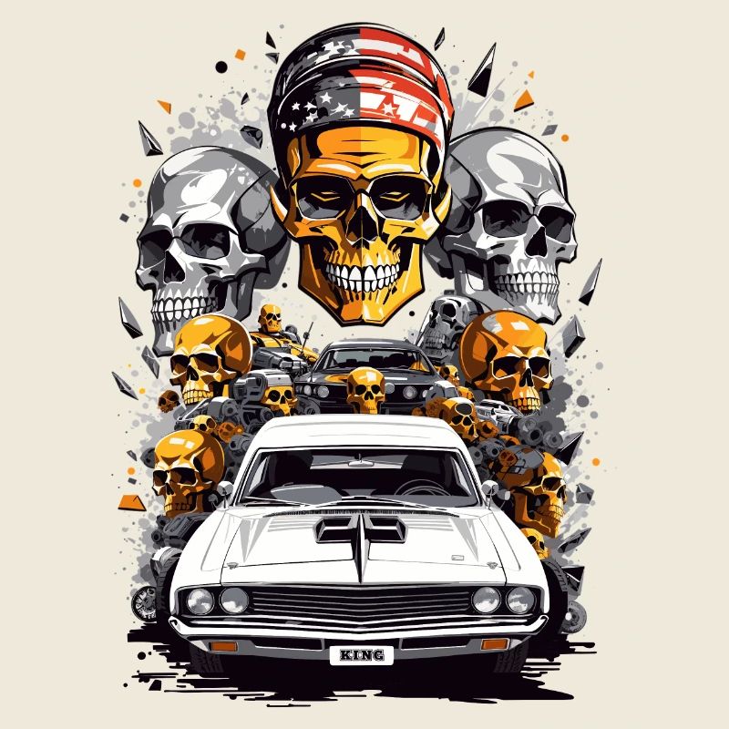 Muscle Car et crânes