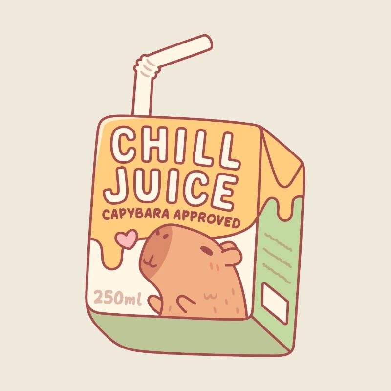 Funny Chill Juice Capybara Approuvé Boîte à Jus