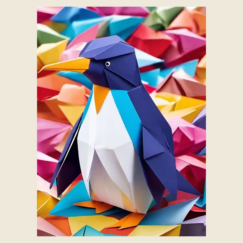 Rainbow Waddle - Origami Penguin