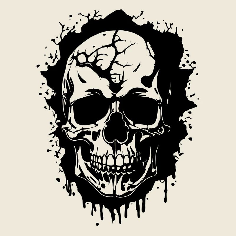 Dunkler Skull mit Flecken