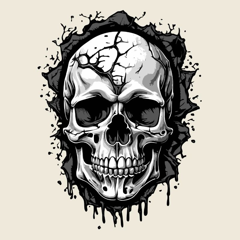 Dunkler Skull mit Flecken