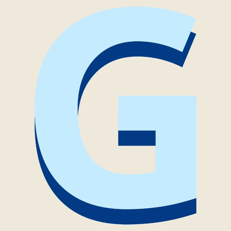 Pop und moderner blauer Buchstabe g