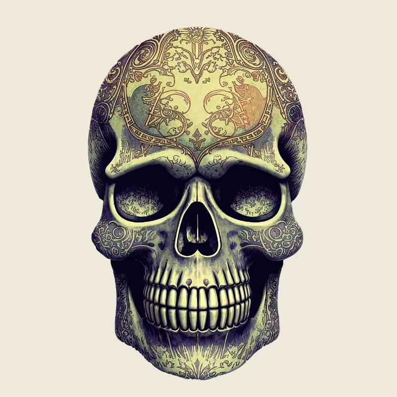 Luxueux crâne décoré gothique d’Halloween