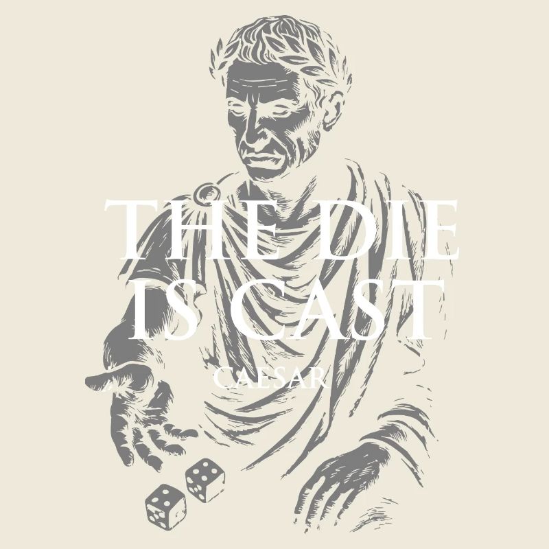 Roman Caesar quote playful design