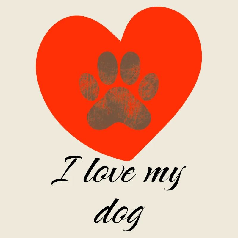 Coeur avec empreinte de patte - J’aime mon chien