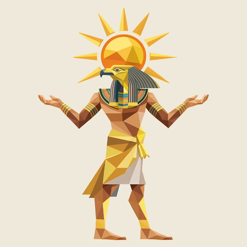 Sungod Ra - Cool Low Poly Logo