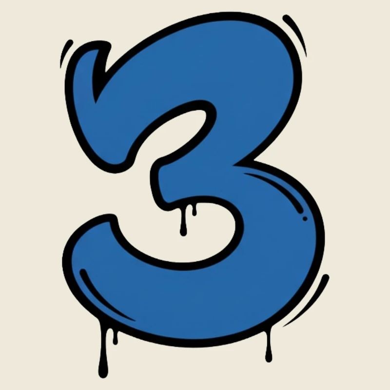 Graffiti Bleu Numéro 3 Gouttes