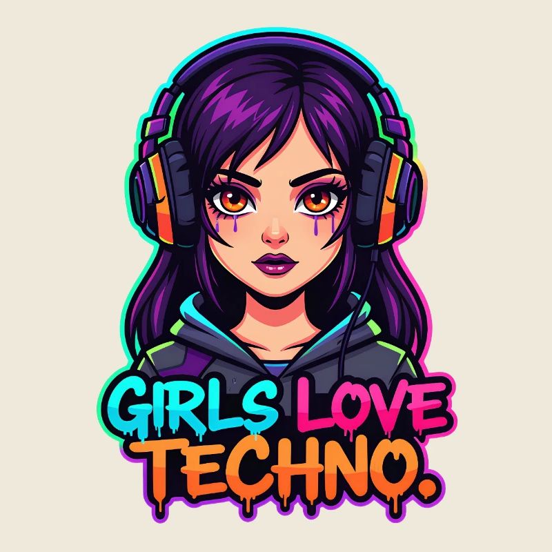 Techno Neon Mädchen
