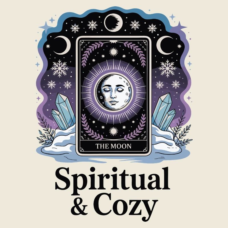 Conception de tarot de lune spirituelle et confortable