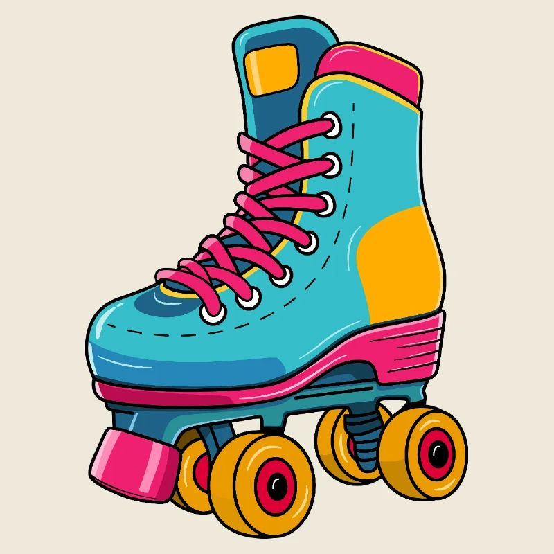 Retro Roller Skate – Colorful & Iconic