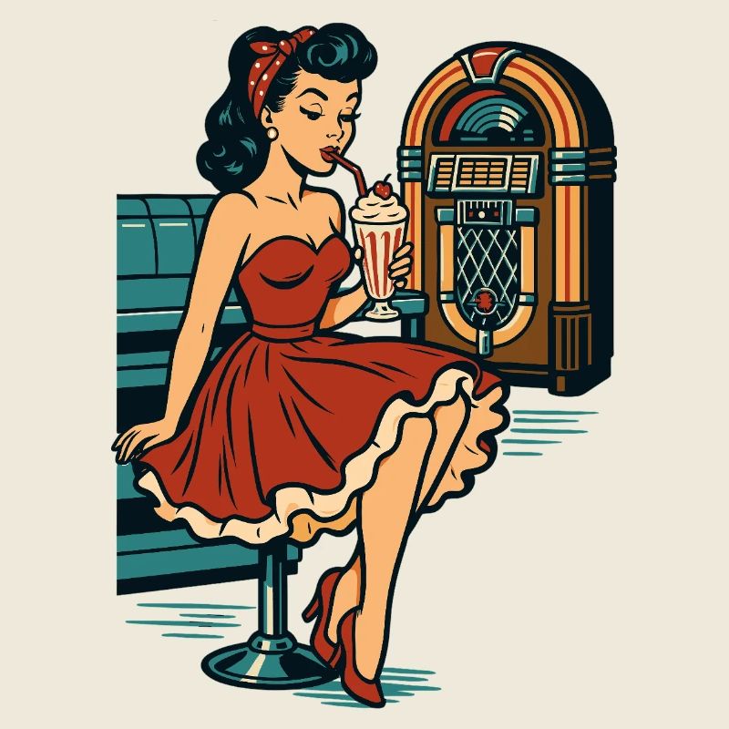 Rockabilly 50er Diner Milchshake Jukebox Retro 