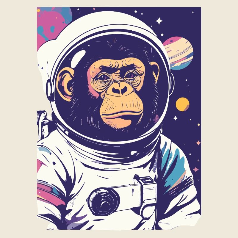 Astronauten Schimpanse im Weltraum