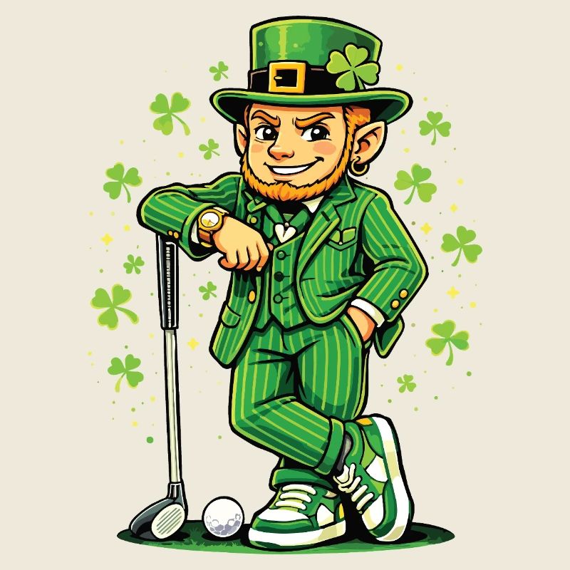 Leprechaun spielt Golf in St Pats