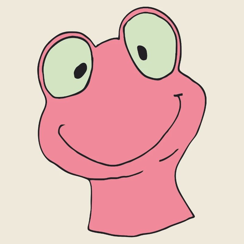 Smiling Pink Frog Cartoon