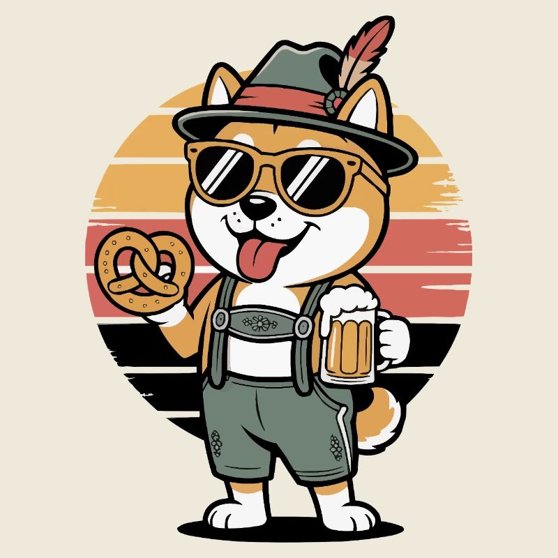 German Shiba Hund Retro