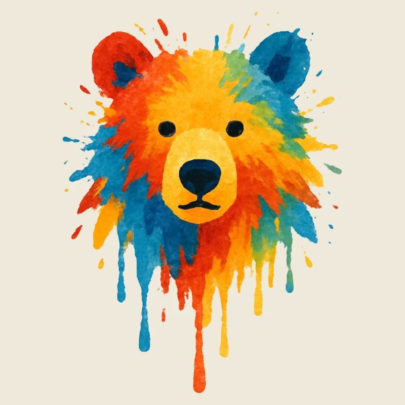 Bären-Aquarell-Tropfende Chroma-Kunst