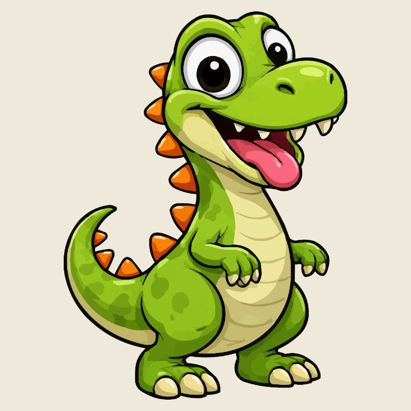 Cheerful dinosaur with spikes