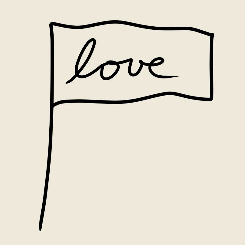 Drapeau Symbole Forme Amour