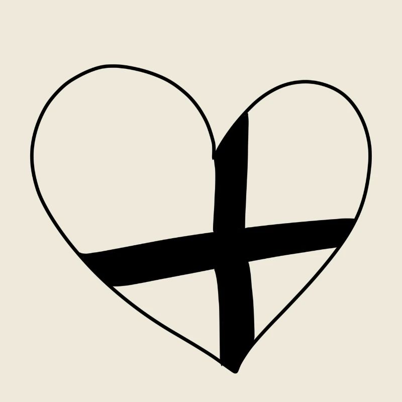 Croix de pavé ruban Heart Lines