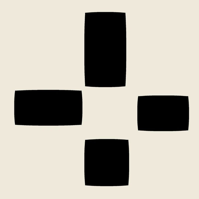 Motif carré quatre formes forme