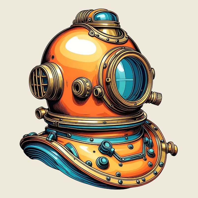 Old nostalgic diving helmet