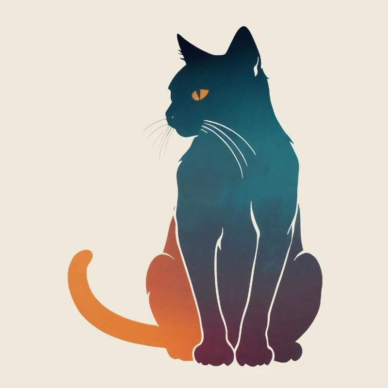 Harmonische Katze im Farbverlauf