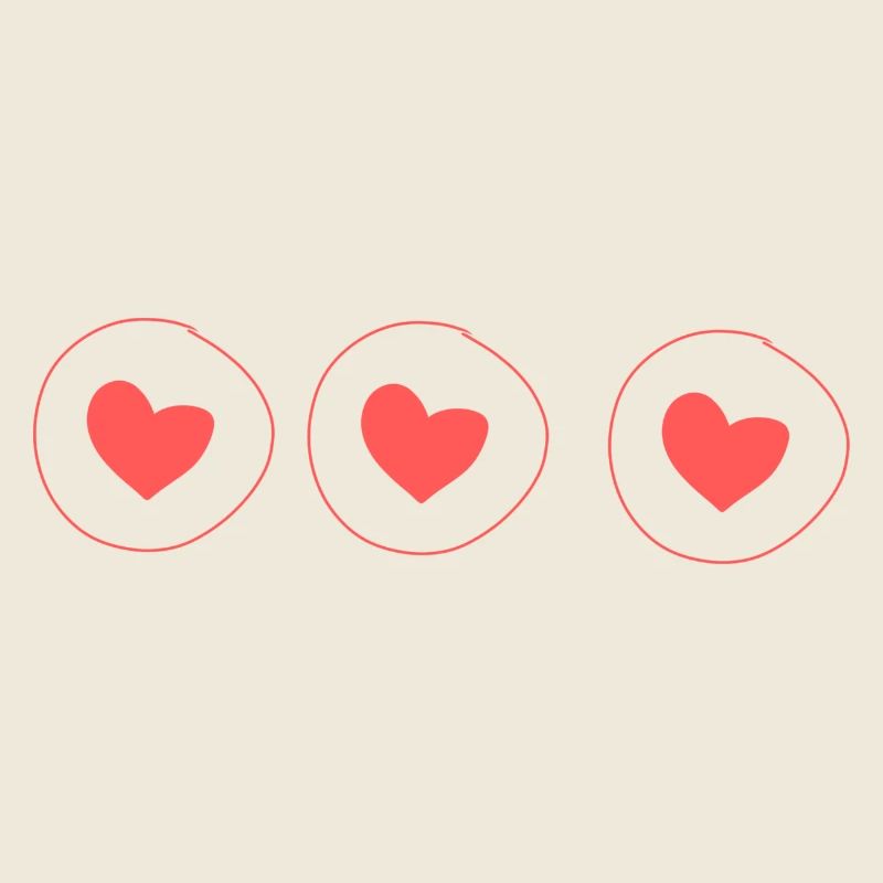 Heart Circle Symbol Shape Love Pattern Hearts Red