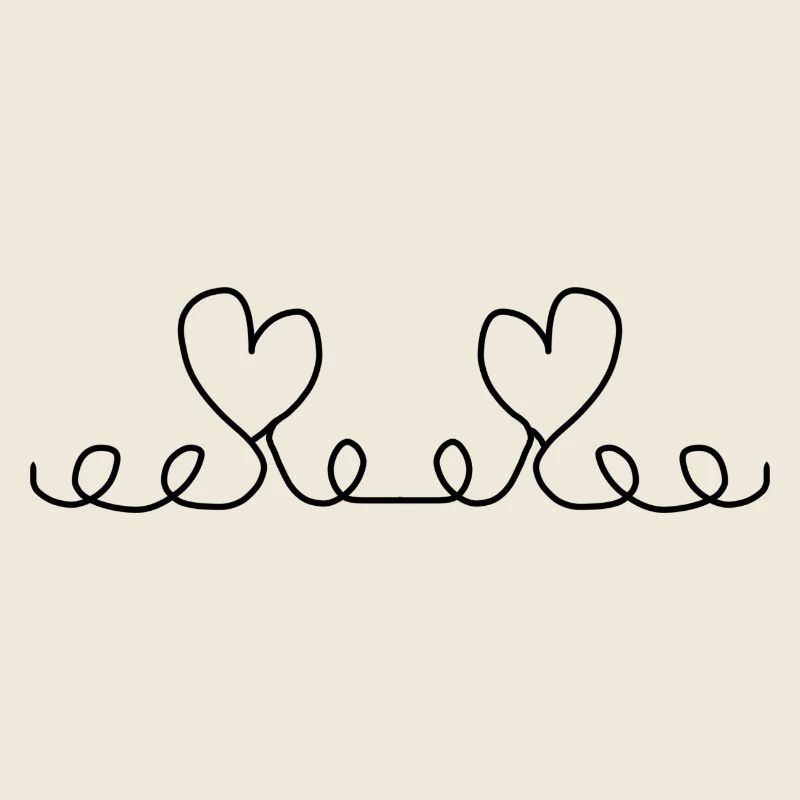 Line Two Hearts Heart