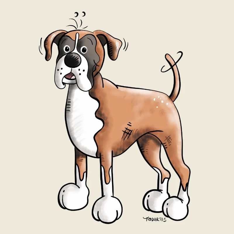 Lustiger Deutscher Boxer