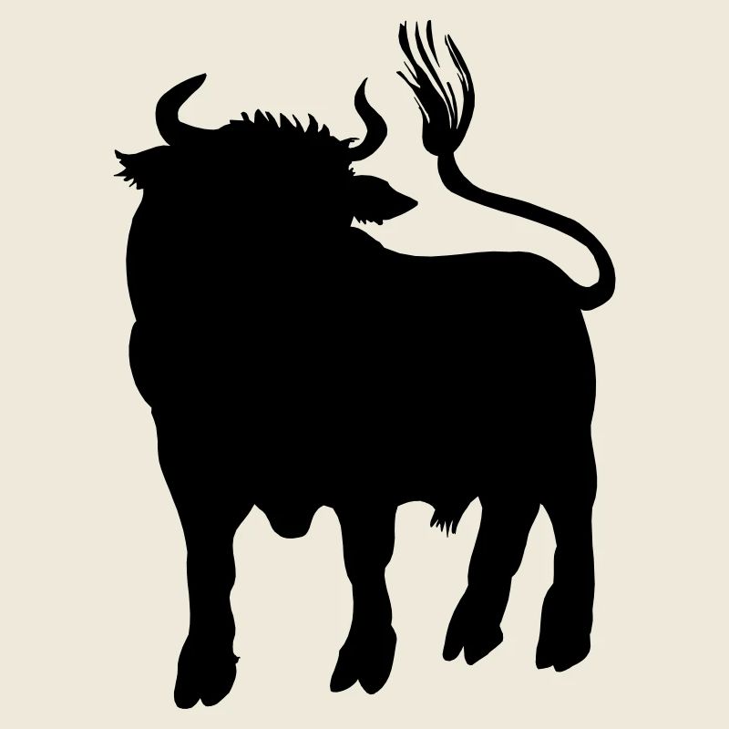 Image d’ombre de taureau, ferme de logo ou boucher