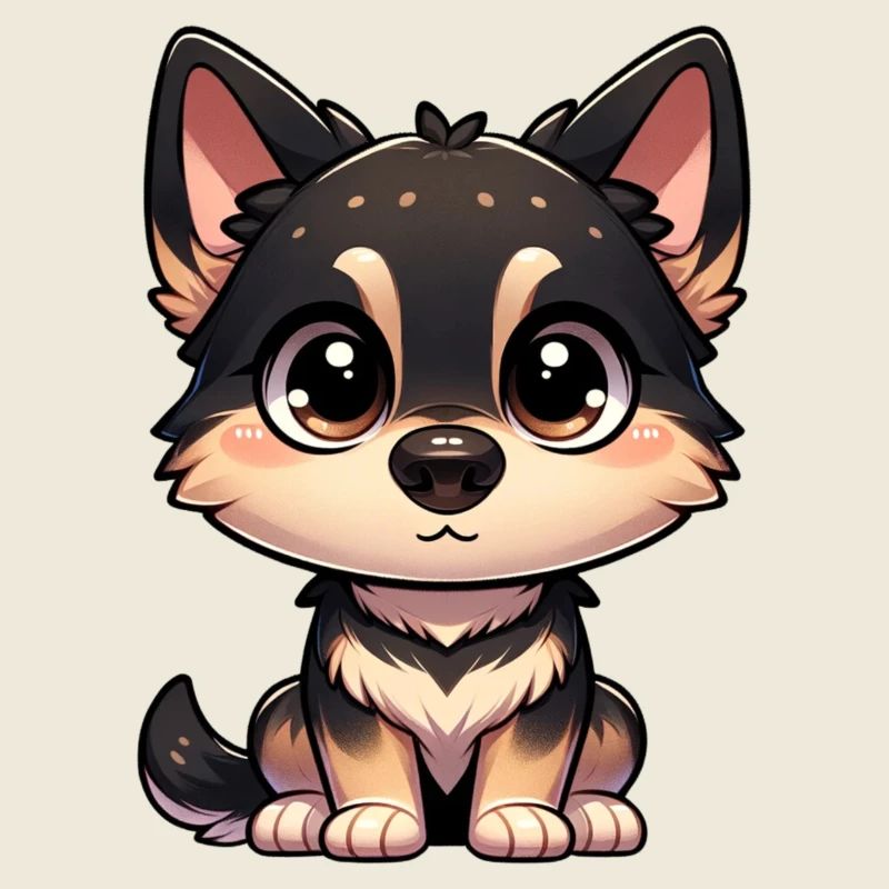 Digitale Illustration eines niedlichen Deutschen Schäferhundes