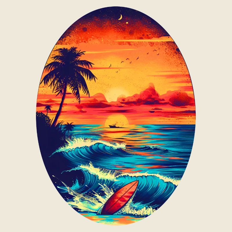 Surfen im Sonnenuntergang