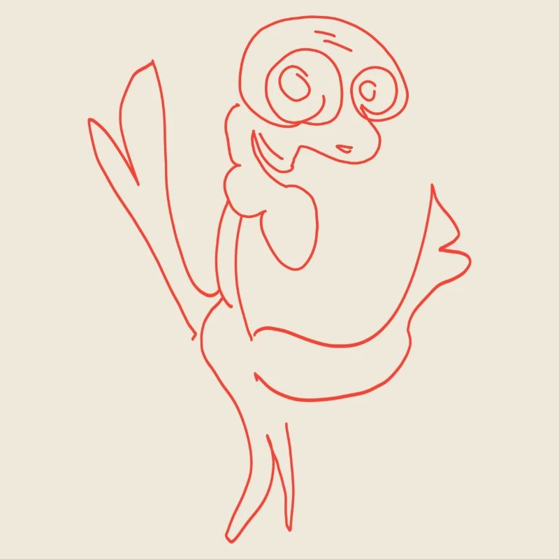 Lignes de poulet excitées art. Oiseau Flattender