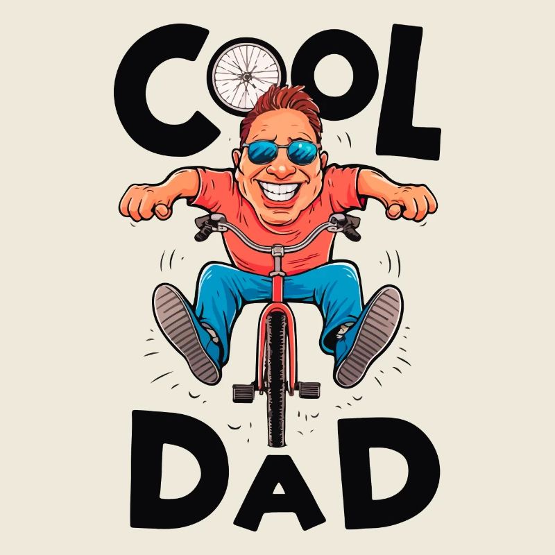 Cool Dad Cycling Illustration
