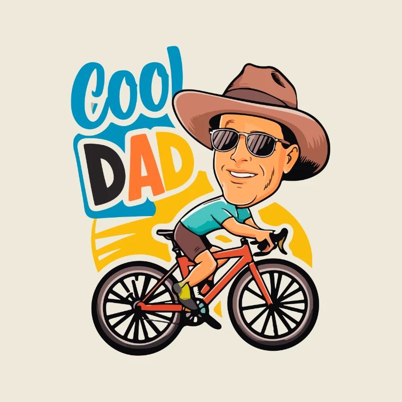 Cool Dad Cycling Illustration