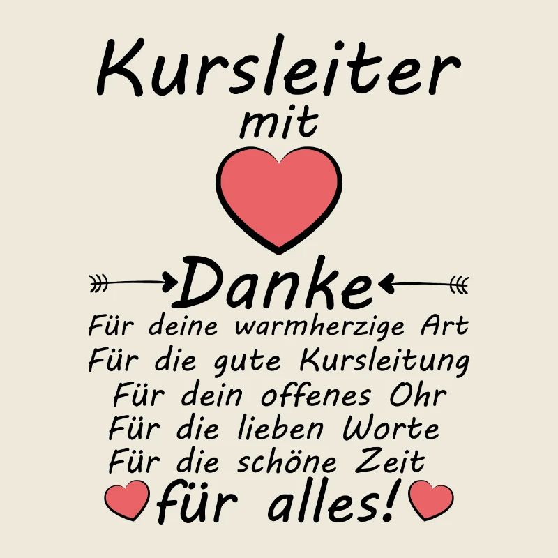 Kursleiter Danke Dankeschön zum Abschied