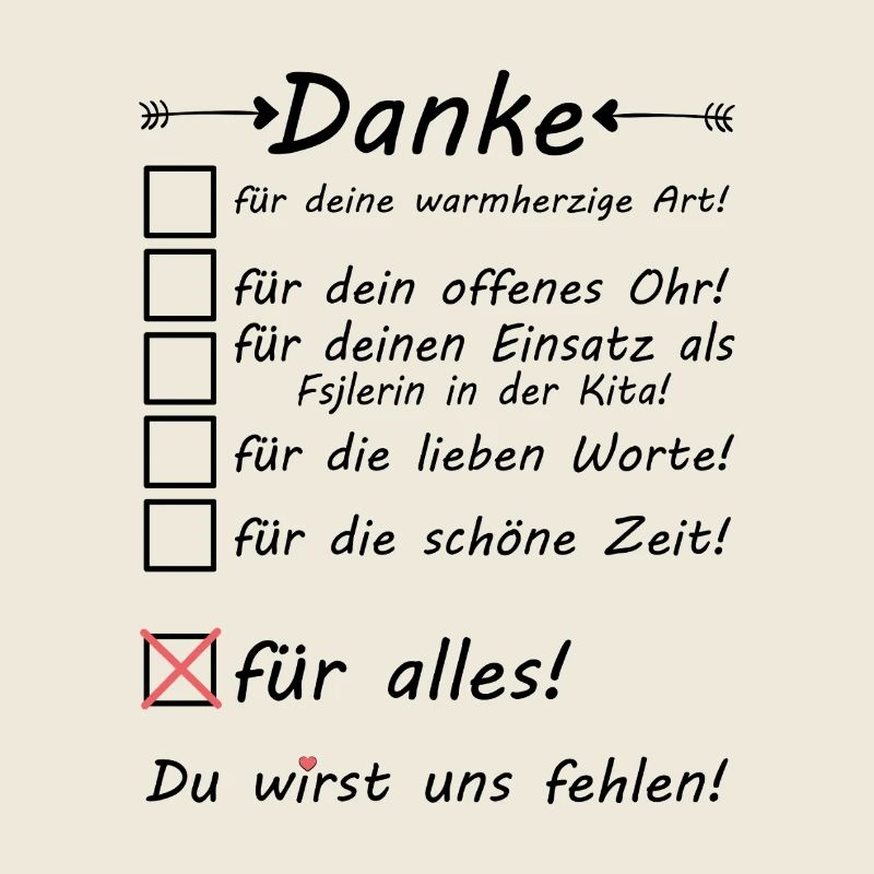 FSJ Abschiedsgeschenk im Kindergarten Kita Danke